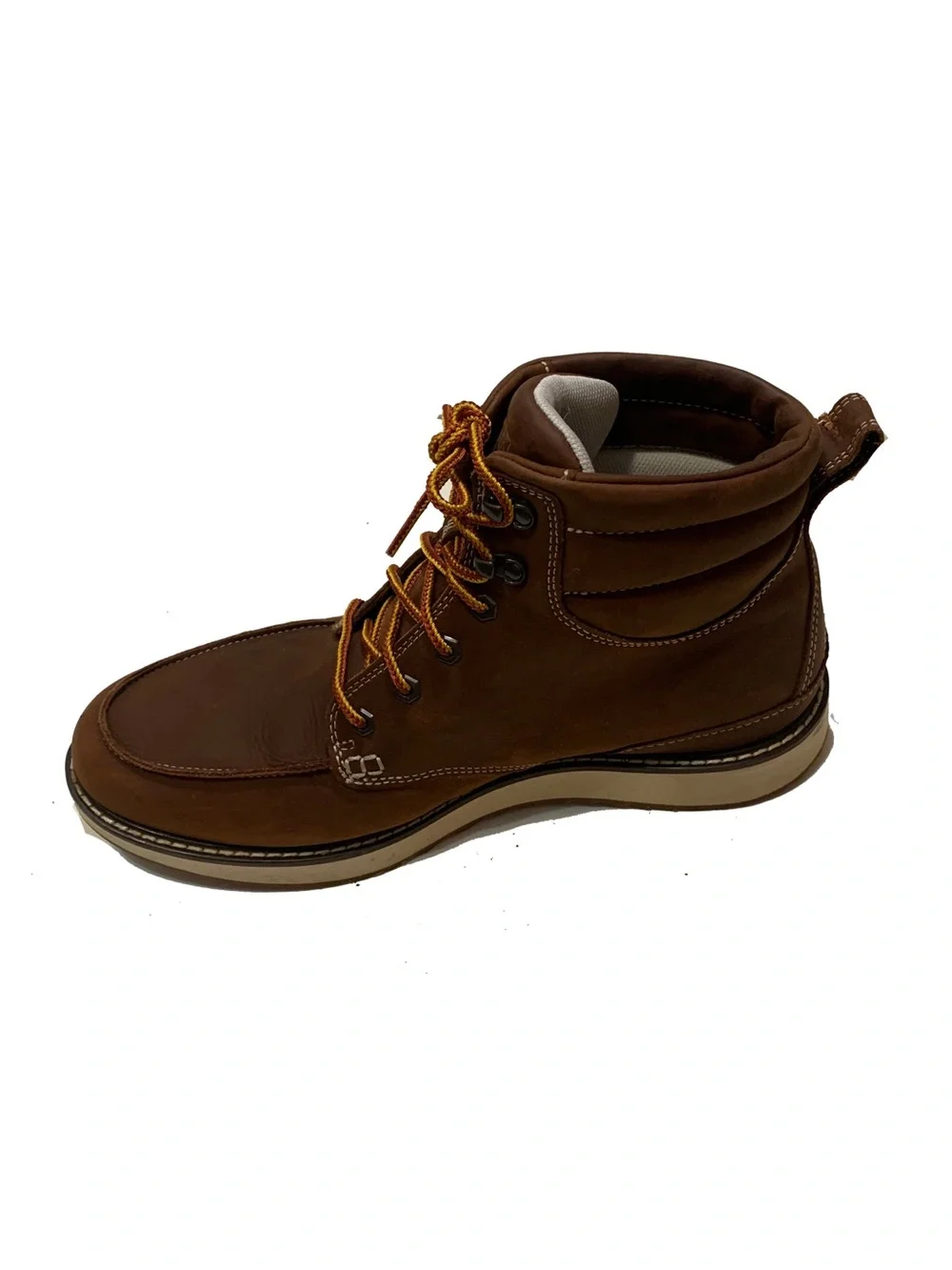 L.L. Bean Brown Leather Lace-Up Boots, Moc Toe